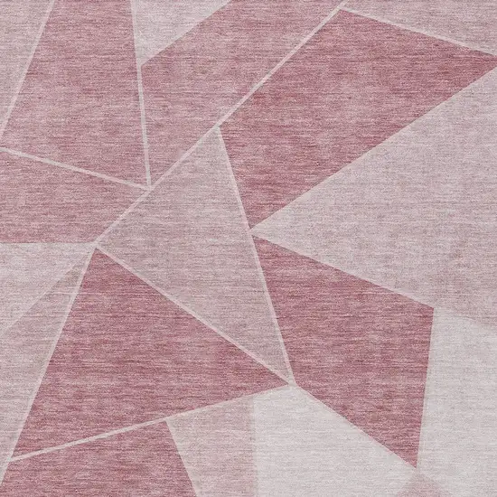 Blush Pink And Ivory Geometric Washable Indoor Outdoor Area Rug Photo 5