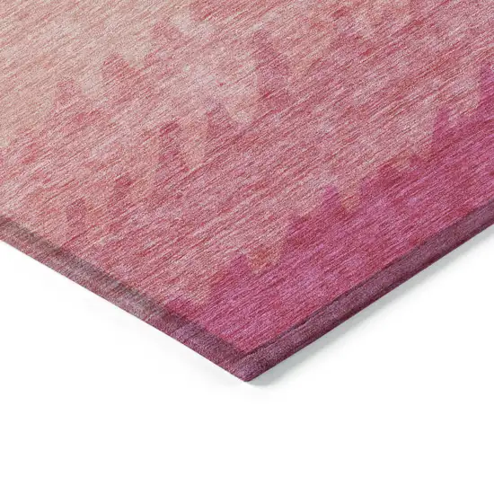 Blush Pink And Ivory Striped Washable Indoor Outdoor Area Rug Photo 4