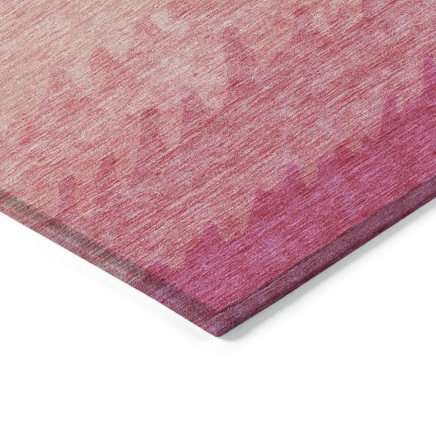 Blush Pink And Ivory Striped Washable Indoor Outdoor Area Rug Photo 4