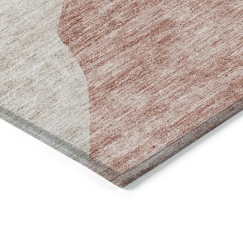 Blush Pink And Mauve Abstract Washable Indoor Outdoor Area Rug Photo 3