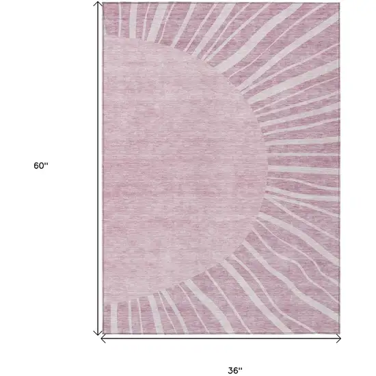 Blush Pink And Mauve Abstract Washable Indoor Outdoor Area Rug Photo 3
