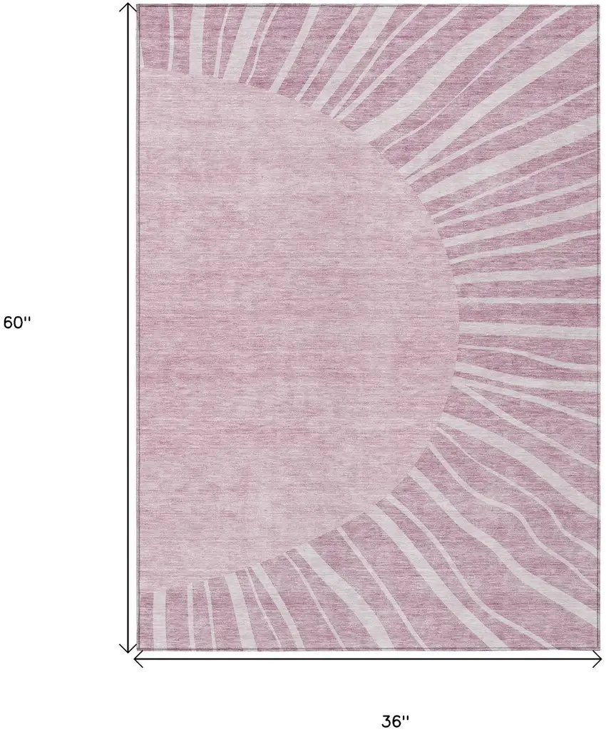 Blush Pink And Mauve Abstract Washable Indoor Outdoor Area Rug Photo 3