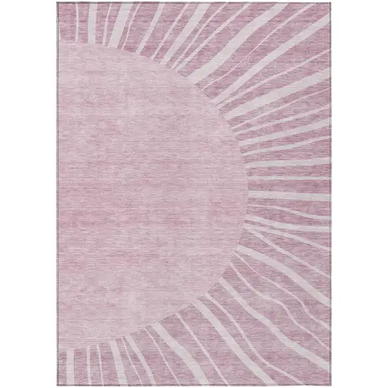 Blush Pink And Mauve Abstract Washable Indoor Outdoor Area Rug Photo 2
