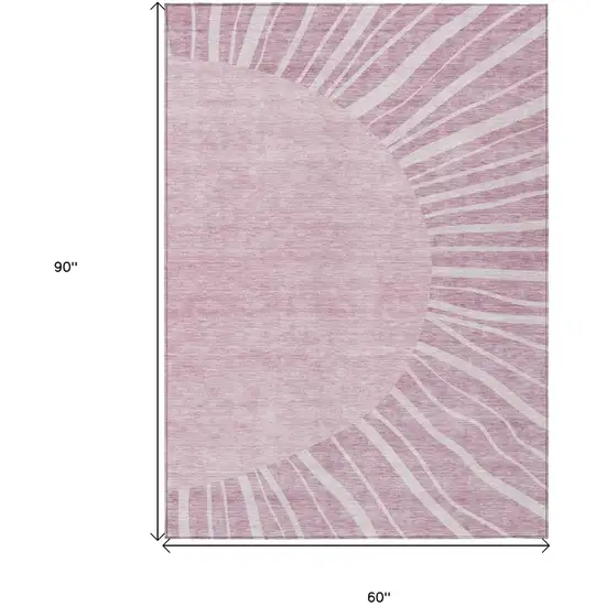Blush Pink And Mauve Abstract Washable Indoor Outdoor Area Rug Photo 3