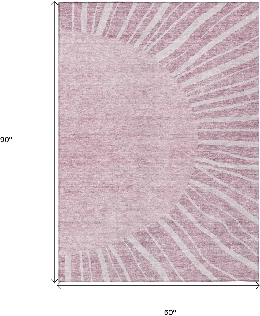 Blush Pink And Mauve Abstract Washable Indoor Outdoor Area Rug Photo 3