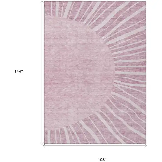 Blush Pink And Mauve Abstract Washable Indoor Outdoor Area Rug Photo 3