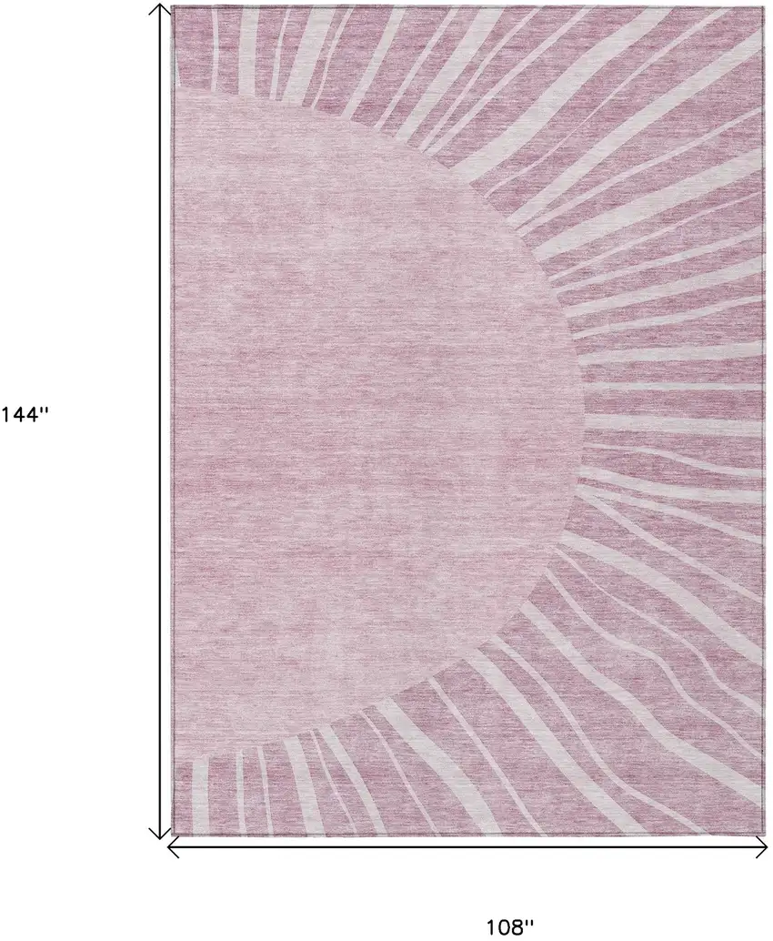 Blush Pink And Mauve Abstract Washable Indoor Outdoor Area Rug Photo 3