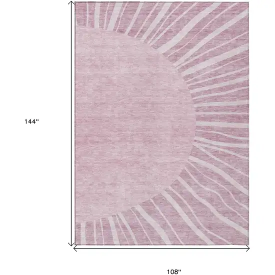 Blush Pink And Mauve Abstract Washable Indoor Outdoor Area Rug Photo 3
