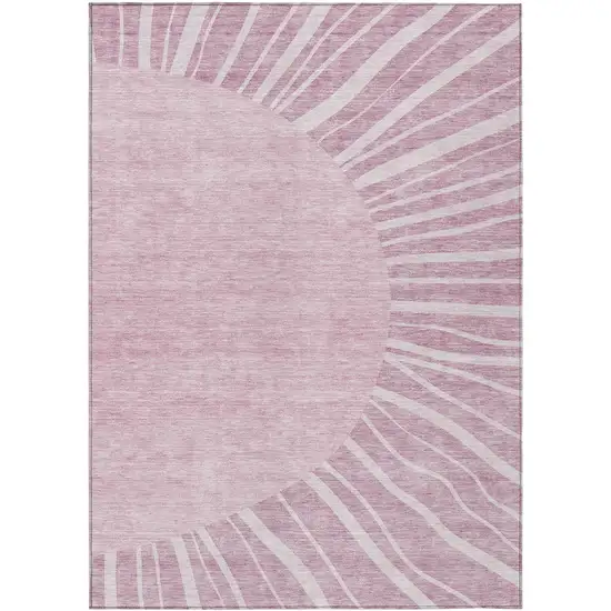 Blush Pink And Mauve Abstract Washable Indoor Outdoor Area Rug Photo 2