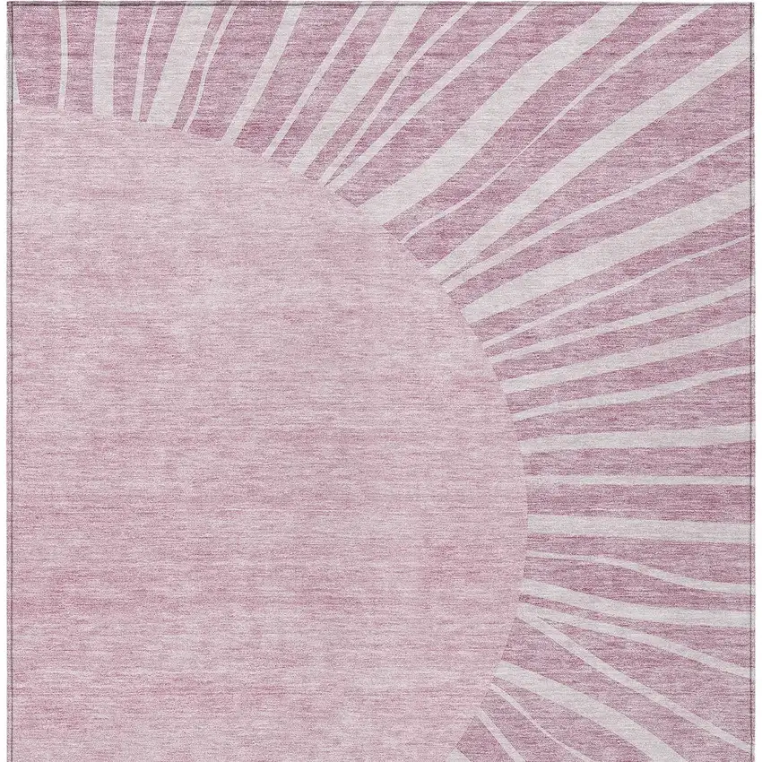 Blush Pink And Mauve Abstract Washable Indoor Outdoor Area Rug Photo 5
