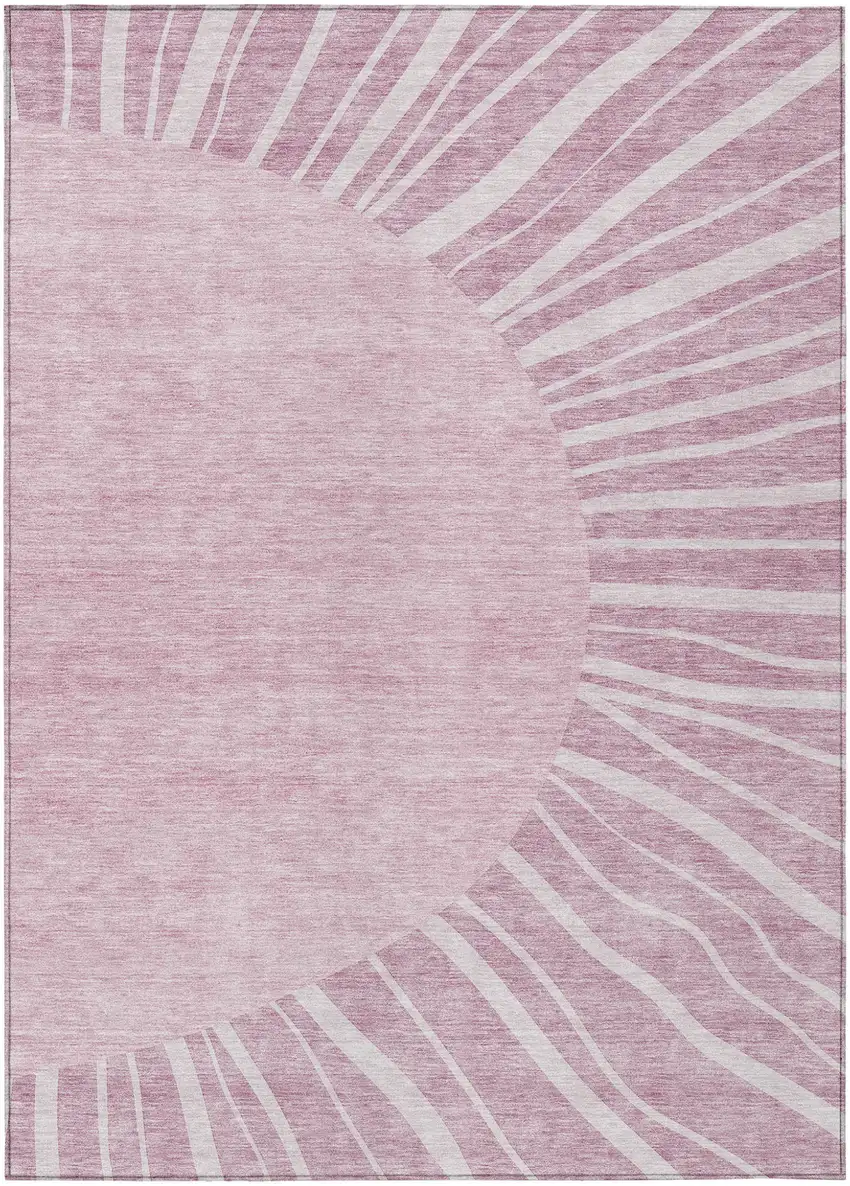 Blush Pink And Mauve Abstract Washable Indoor Outdoor Area Rug Photo 2