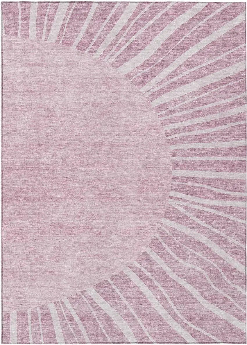 Blush Pink And Mauve Abstract Washable Indoor Outdoor Area Rug Photo 2