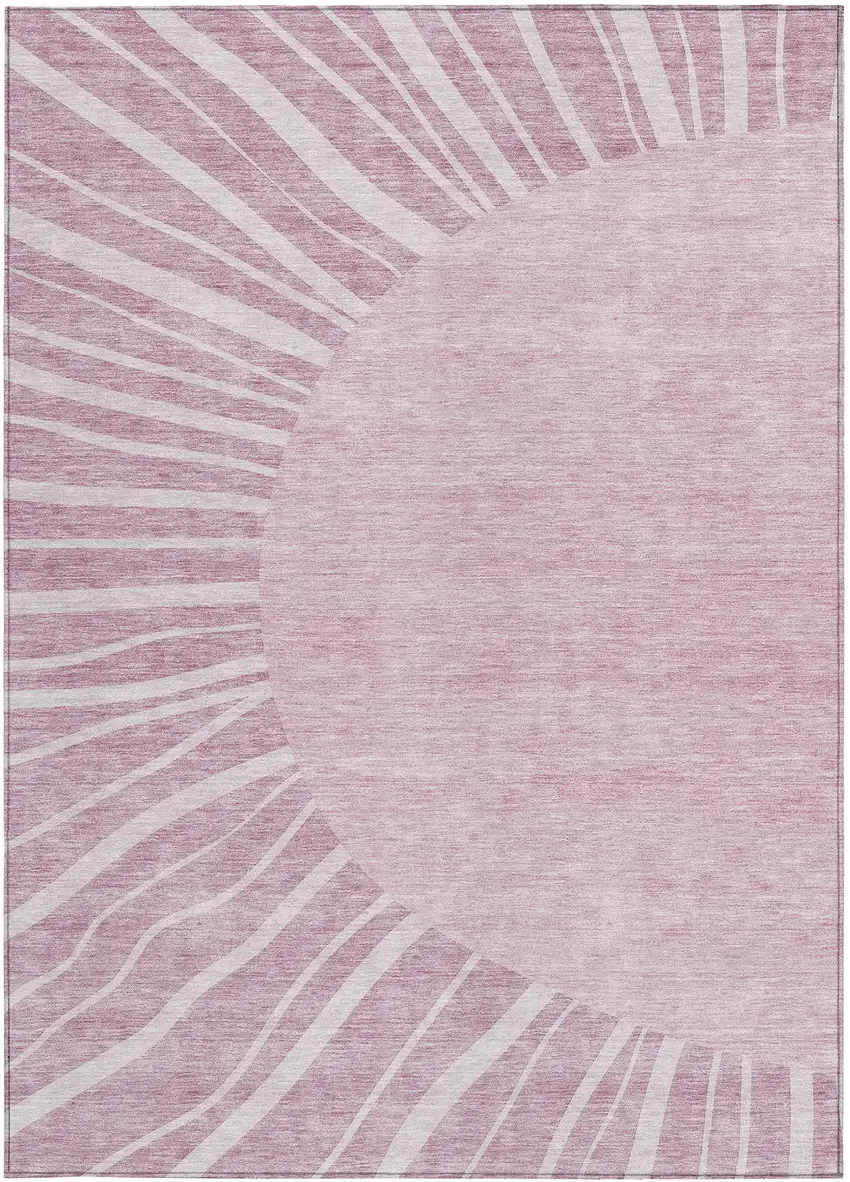 Blush Pink And Mauve Abstract Washable Indoor Outdoor Area Rug Photo 6