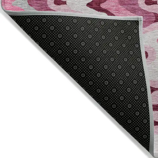 Blush Pink And Mauve Abstract Washable Indoor Outdoor Area Rug Photo 4