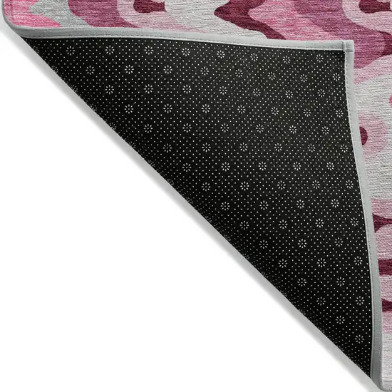 Blush Pink And Mauve Abstract Washable Indoor Outdoor Area Rug Photo 4
