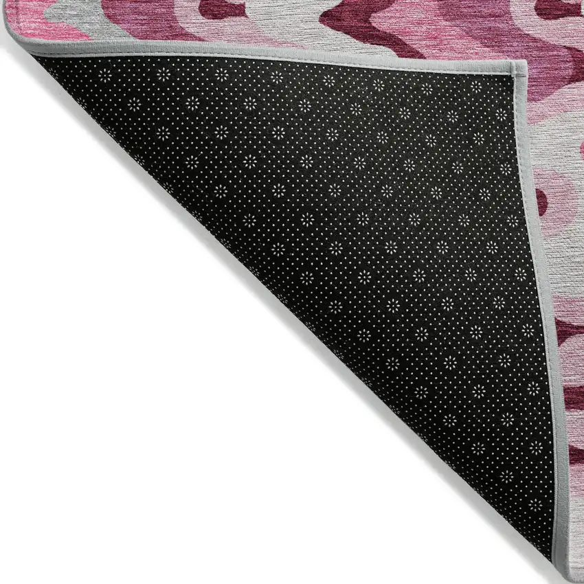 Blush Pink And Mauve Abstract Washable Indoor Outdoor Area Rug Photo 4