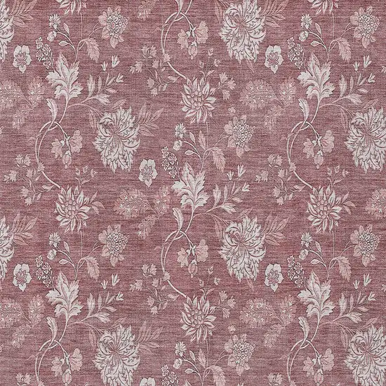 Blush Pink And Mauve Floral Washable Indoor Outdoor Area Rug Photo 6