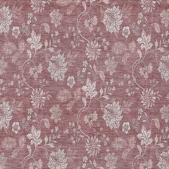 Blush Pink And Mauve Floral Washable Indoor Outdoor Area Rug Photo 6
