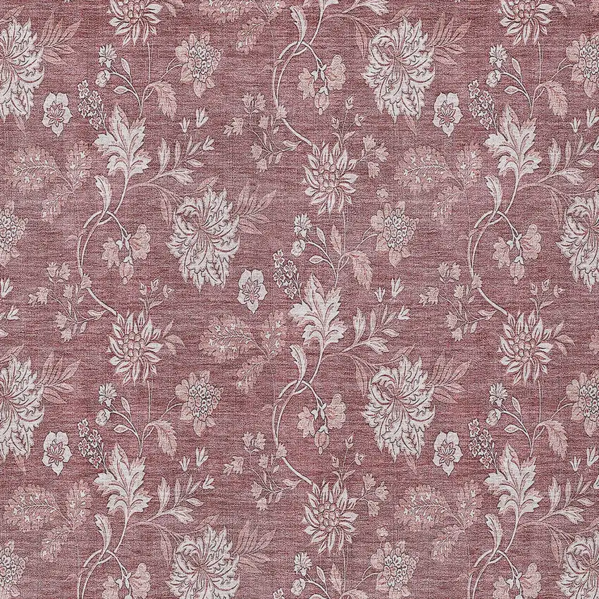 Blush Pink And Mauve Floral Washable Indoor Outdoor Area Rug Photo 6