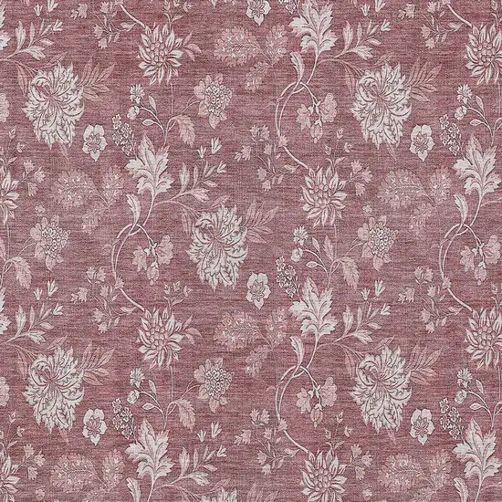 Blush Pink And Mauve Floral Washable Indoor Outdoor Area Rug Photo 6