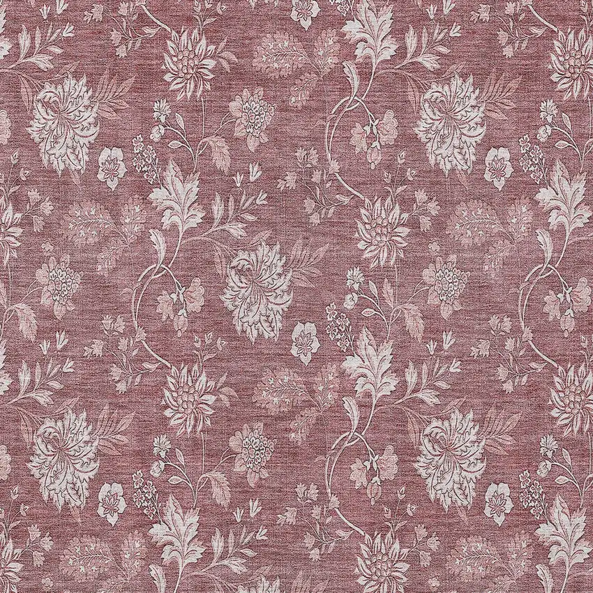 Blush Pink And Mauve Floral Washable Indoor Outdoor Area Rug Photo 6
