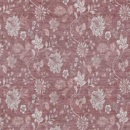 Blush Pink And Mauve Floral Washable Indoor Outdoor Area Rug Photo 6