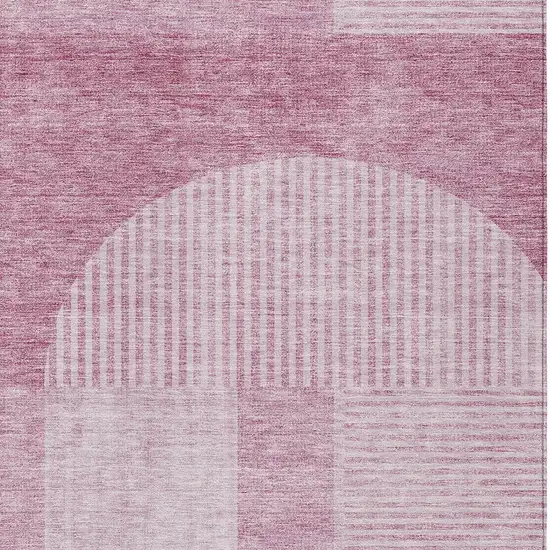 Blush Pink And Mauve Geometric Washable Indoor Outdoor Area Rug Photo 4