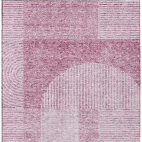Blush Pink And Mauve Geometric Washable Indoor Outdoor Area Rug Photo 5