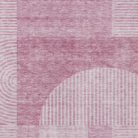 Blush Pink And Mauve Geometric Washable Indoor Outdoor Area Rug Photo 4