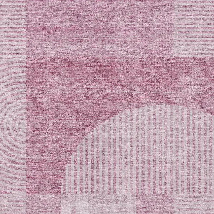 Blush Pink And Mauve Geometric Washable Indoor Outdoor Area Rug Photo 4