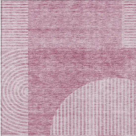 Blush Pink And Mauve Geometric Washable Indoor Outdoor Area Rug Photo 4