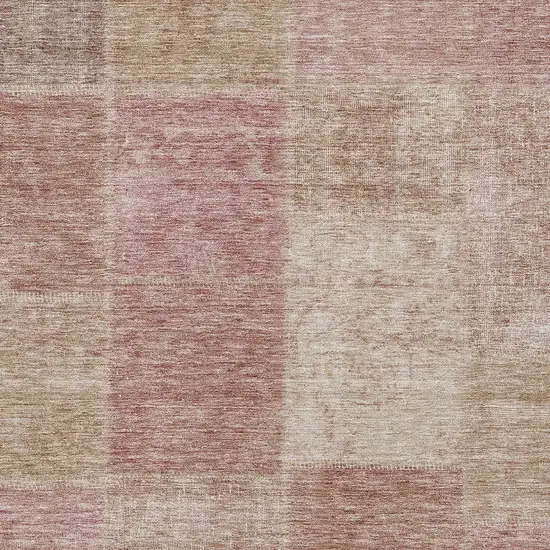 Blush Pink And Mauve Patchwork Washable Indoor Outdoor Area Rug Photo 5