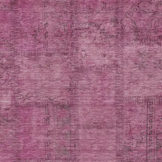 Blush Pink And Mauve Patchwork Washable Indoor Outdoor Area Rug Photo 5