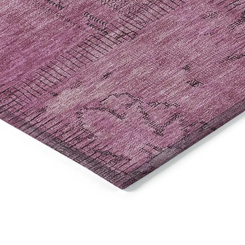 Blush Pink And Mauve Patchwork Washable Indoor Outdoor Area Rug Photo 4