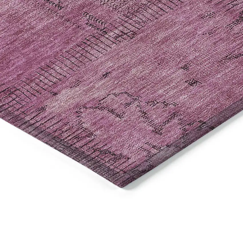 Blush Pink And Mauve Patchwork Washable Indoor Outdoor Area Rug Photo 4