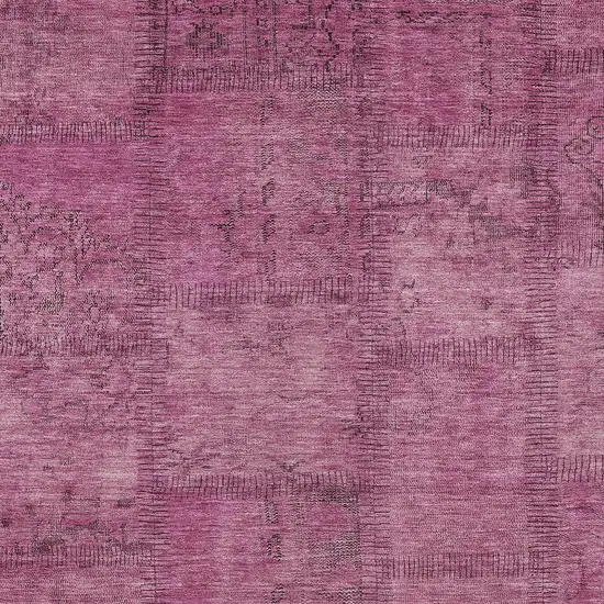 Blush Pink And Mauve Patchwork Washable Indoor Outdoor Area Rug Photo 5