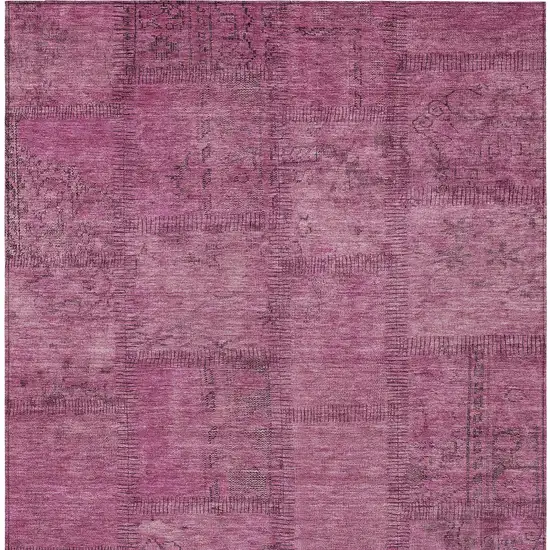 Blush Pink And Mauve Patchwork Washable Indoor Outdoor Area Rug Photo 6