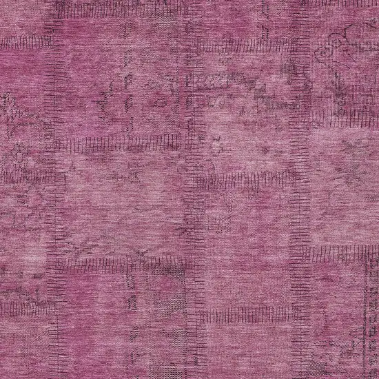 Blush Pink And Mauve Patchwork Washable Indoor Outdoor Area Rug Photo 5