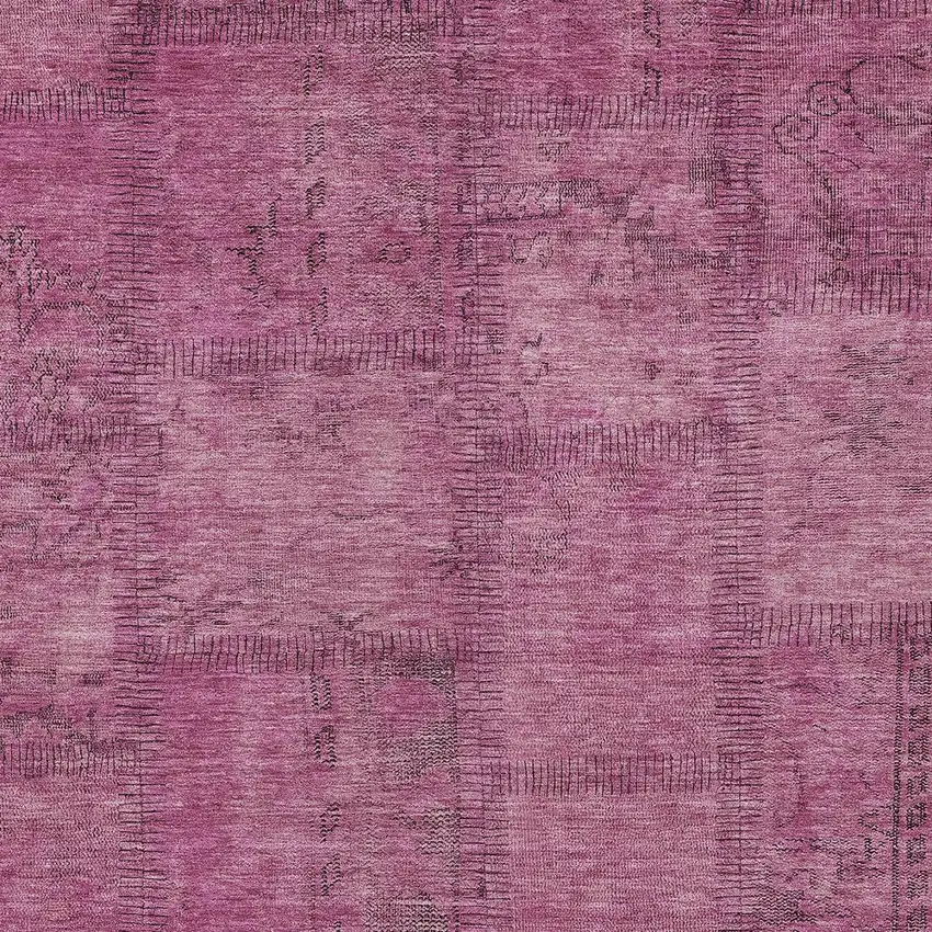 Blush Pink And Mauve Patchwork Washable Indoor Outdoor Area Rug Photo 5