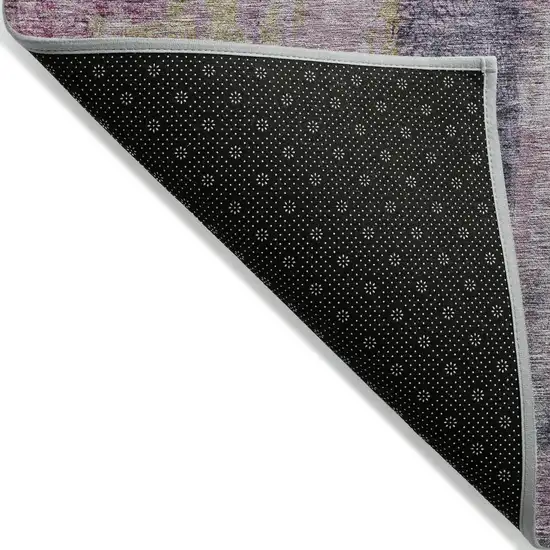 Blush Pink And Purple Abstract Washable Indoor Outdoor Area Rug Photo 4