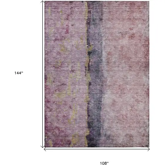 Blush Pink And Purple Abstract Washable Indoor Outdoor Area Rug Photo 3