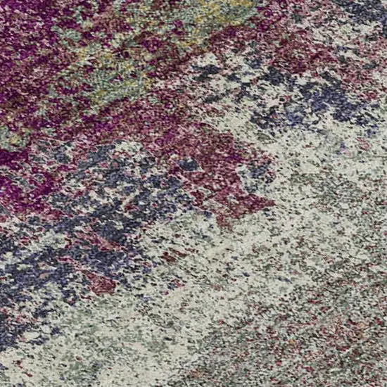 Blush Purple And Gray Abstract Washable Area Rug With UV Protection Photo 3