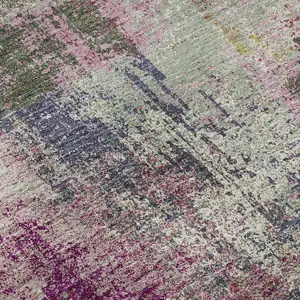 Photo of Blush Purple And Gray Abstract Washable Area Rug With UV Protection
