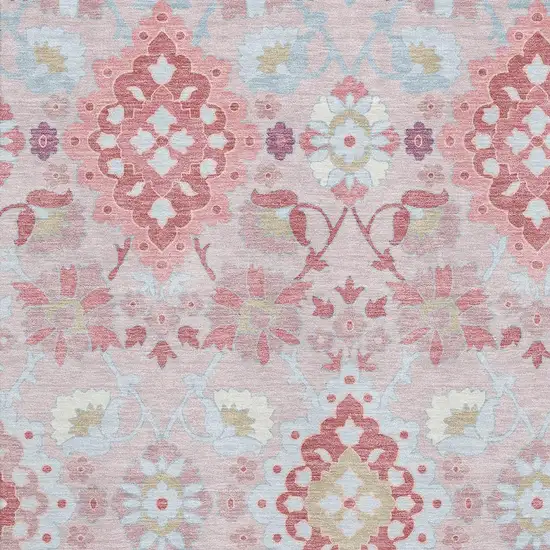 Blush Purple And Ivory Oriental Washable Area Rug With UV Protection Photo 2