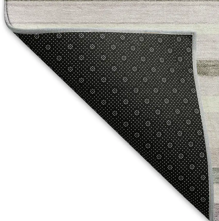 Blush Purple And Ivory Striped Washable Indoor Outdoor Area Rug Photo 7