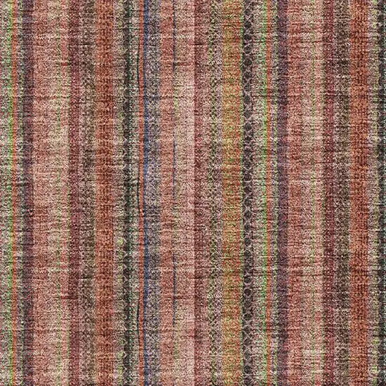 Blush Purple And Orange Striped Washable Area Rug With UV Protection Photo 3