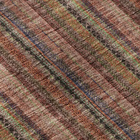 Blush Purple And Orange Striped Washable Area Rug With UV Protection Photo 7