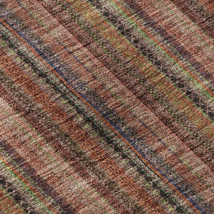 Blush Purple And Orange Striped Washable Area Rug With UV Protection Photo 7