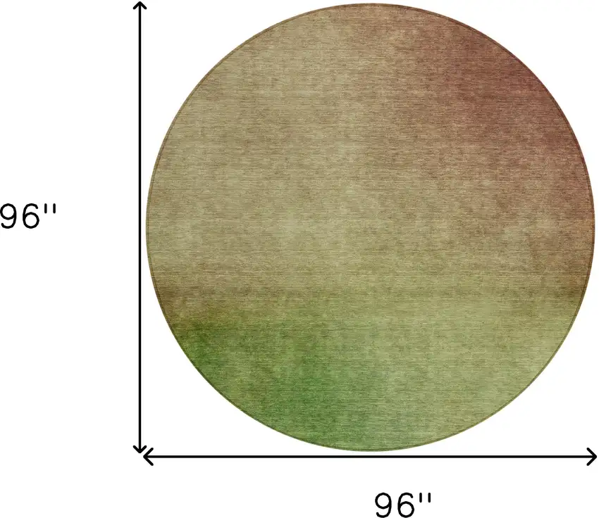 Blush Round Ombre Washable Non Skid Indoor Outdoor Area Rug Photo 3