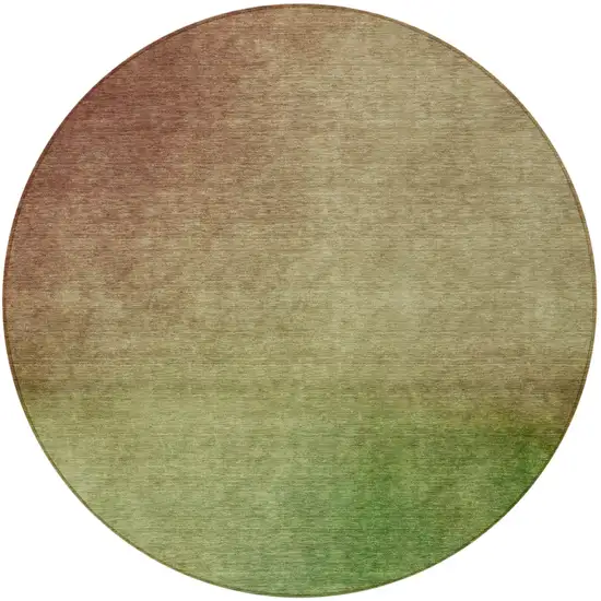 Blush Round Ombre Washable Non Skid Indoor Outdoor Area Rug Photo 4